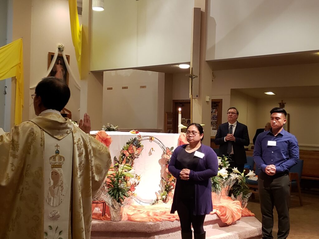 April 11 Denise and Phillip are baptized, confirmed and receive communion.