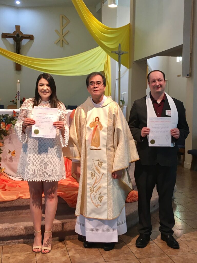 April 19  Melissa and Mark are baptized, 
confirmed and receive communion