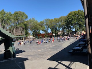 Outdoor Mass in the school yard